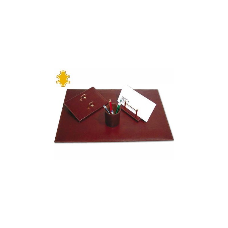 Escribania de sobremesa artesania de piel juego de 4 piezas medidas 40x60x0,6 cm.