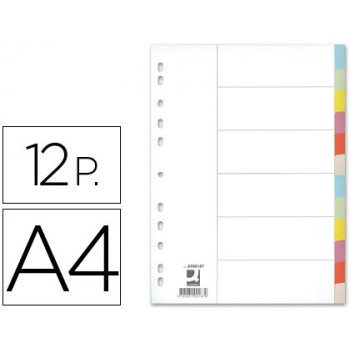 Separador q-connect cartulina juego de 12 separadores din a4-multitaladro