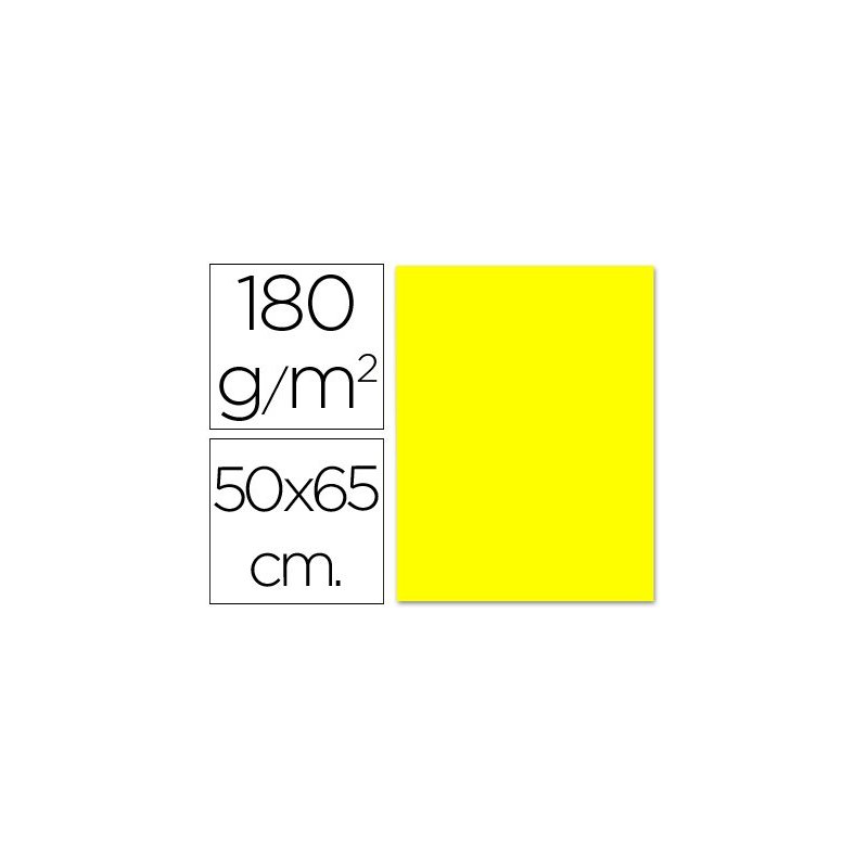 Cartulina liderpapel 50x65 cm 180g m2 amarillo limon