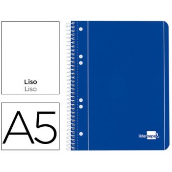 Cuaderno espiral liderpapel a5 micro serie azul tapa blanda 80h 80 gr liso 6taladros azul