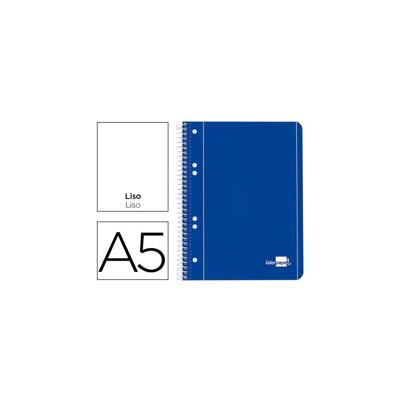 Cuaderno espiral liderpapel a5 micro serie azul tapa blanda 80h 80 gr liso 6taladros azul