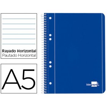Cuaderno espiral liderpapel a5 micro serie azul tapa blanda 80h 80 gr horizontal 6 taladros azul