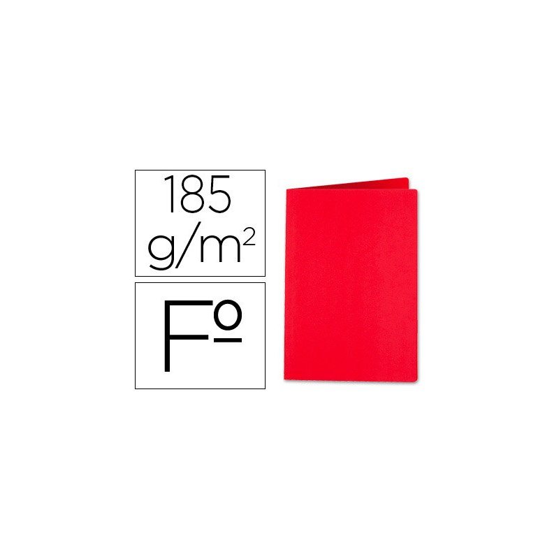Subcarpeta liderpapel folio rojo intenso 185g m2