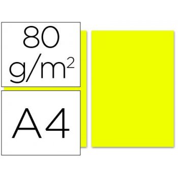 Papel color liderpapel a4 80g m2 limon paquete de 100