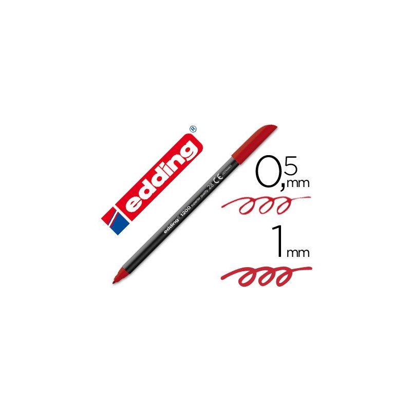 Rotulador edding punta fibra 1200 rojo ingles n.28 -punta redonda 0.5 mm
