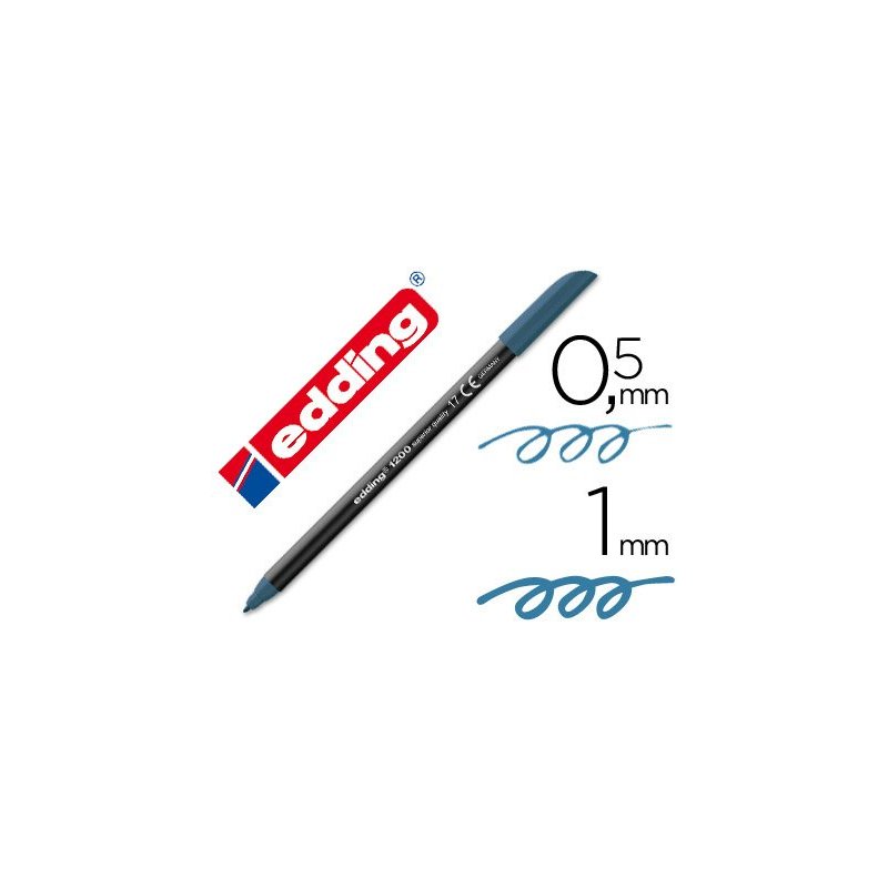 Rotulador edding punta fibra 1200 azul acero n.17 -punta redonda 0.5 mm
