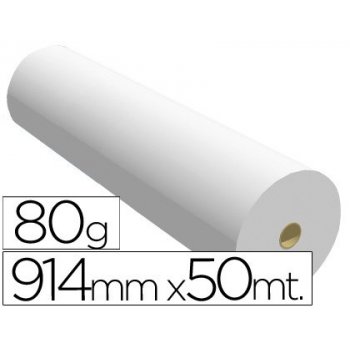 Papel reprografia para plotter 914mmx50mt 80gr impresion ink-jet