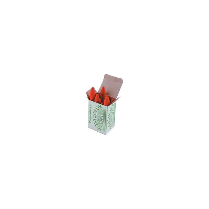 Lapices cera jovicolor unicolor rojo -caja de 12