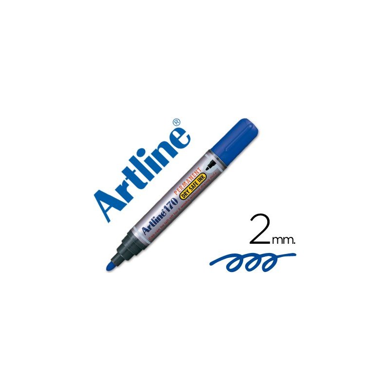 Rotulador artline marcador permanente 170 azul -punta redonda 2mm -antisecado
