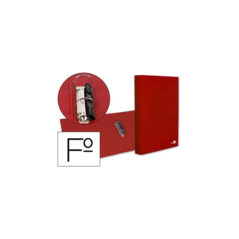 Carpeta de 2 anillas 25mm mixtas liderpapel folio carton forrado paper coat compresor plastico roja