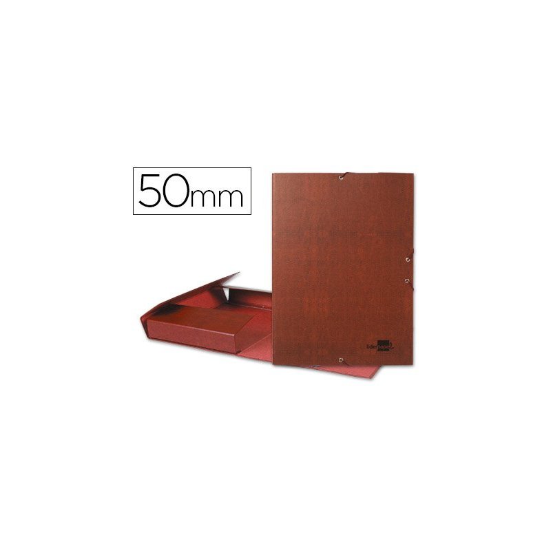 Carpeta proyectos liderpapel folio lomo 50mm carton forrado cuero