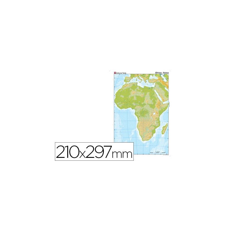 Mapa mudo color din a4 africa -fisico
