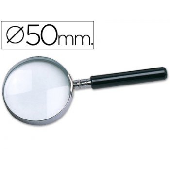 Lupa cristal aro metalico mango negro w-102 50 mm
