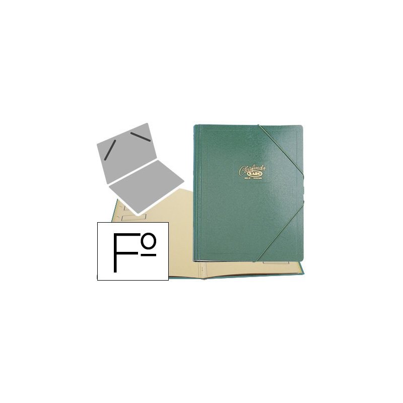 Carpeta clasificador carton compacto saro folio verde -12 departamentos