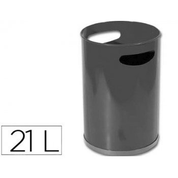 Papelera metalica con asas 101 negra -32x21 cm 12 litros
