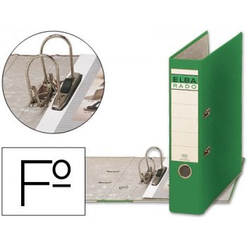 Archivador de palanca elba carton forrado folio verde -lomo de 80 mm -rado chic