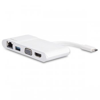 StarTech.com Adaptador Multipuertos USB-C para Ordenadores Portátiles - HDMI o VGA 4K - USB 3.0 - Blanco y Plateado