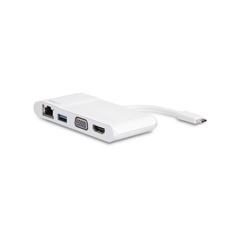 StarTech.com Adaptador Multipuertos USB-C para Ordenadores Portátiles - HDMI o VGA 4K - USB 3.0 - Blanco y Plateado