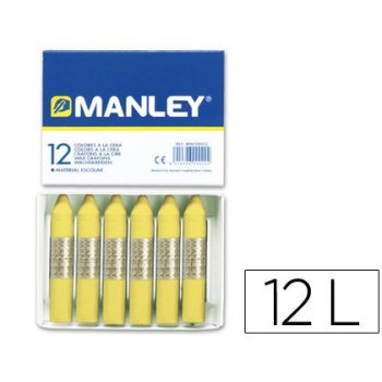 Lapices cera manley unicolor amarillo claro -caja de 12 n.4