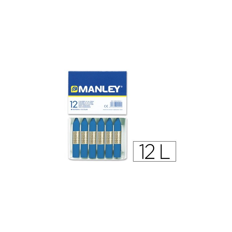 Lapices cera manley unicolor azul prusia -caja de 12 n.19