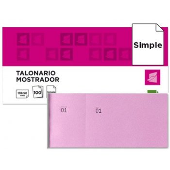 Talonario liderpapel mostrador 50x110 mm tl11 rosa con matriz