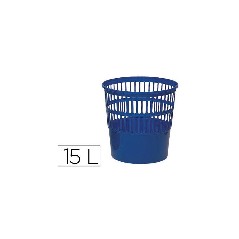 Papelera plastico 119 azul medida 27.5x27.5 cm