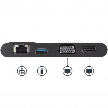 StarTech.com Adaptador Multipuertos USB-C para Ordenadores Portátiles - HDMI o VGA 4K - USB 3.0