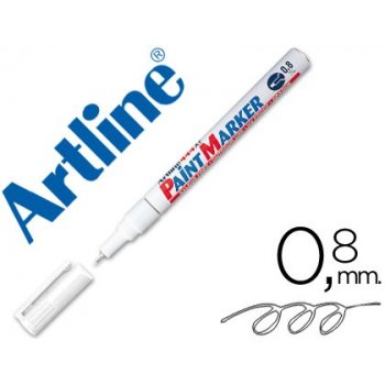 Rotulador artline marcador permanente ek-444 xf blanco -punta redonda 0.8 mm -metal caucho y plastico