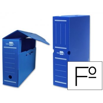 Caja archivo definitivo plastico liderpapel azul tamaño 36x26x10 cm