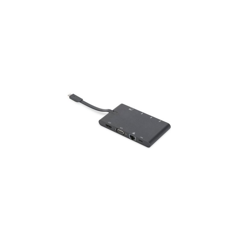 Digitus DA-70865 base para portátil y replicador de puertos Alámbrico USB 3.1 (3.1 Gen 2) Type-C Negro