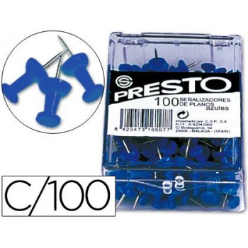 Señalizador de planos presto azul -caja de 100 unidades