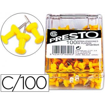 Señalizador de planos presto amarillo -caja de 100 unidades