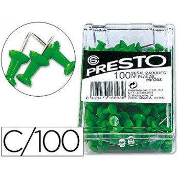 Señalizador de planos presto verde -caja de 100 unidades