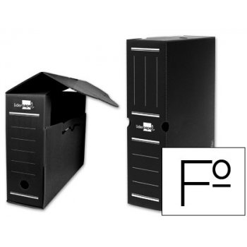Caja archivo definitivo plastico liderpapel negro tamaño 36x26x10 cm