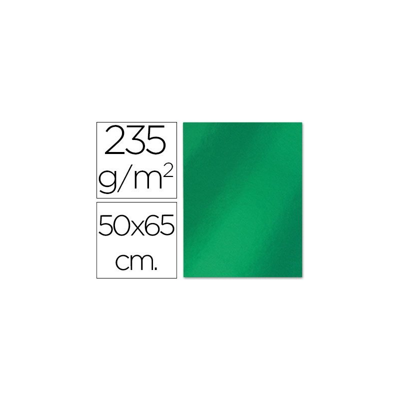 Cartulina liderpapel 50x65 cm 235g m2 metalizada verde
