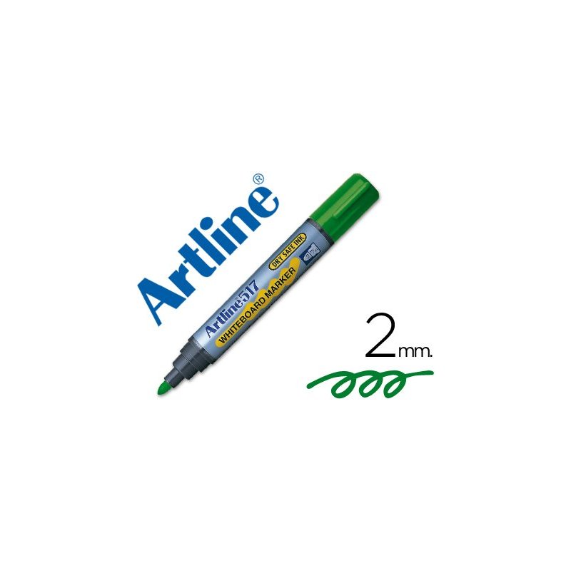 Rotulador artline pizarra ek-517 verde -punta redonda 2 mm -tinta de bajo olor