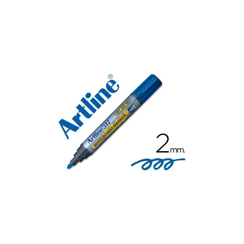 Rotulador artline pizarra ek-517 azul -punta redonda 2 mm -tinta de bajo olor