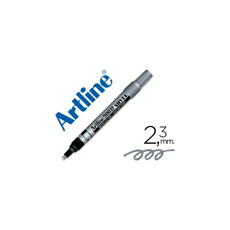 Rotulador artline marcador permanente tinta metalica ek-900 plata -punta redonda 2.3 mm