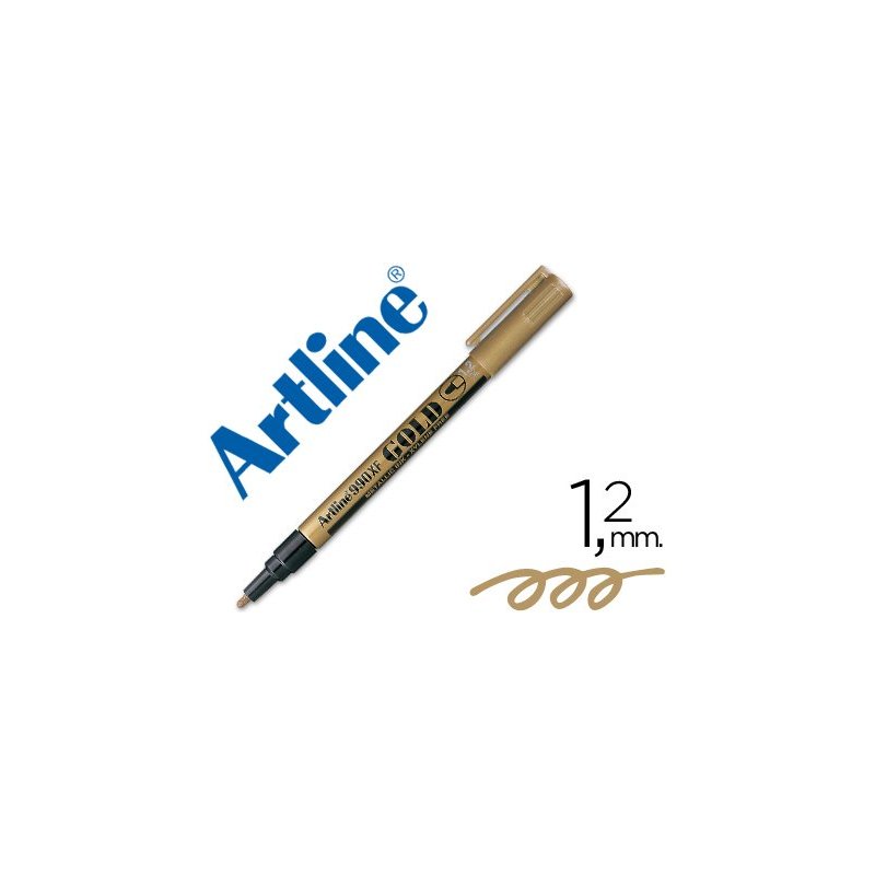 Rotulador artline marcador permanente punta metalica ek-990 oro -punta redonda 1.2 mm