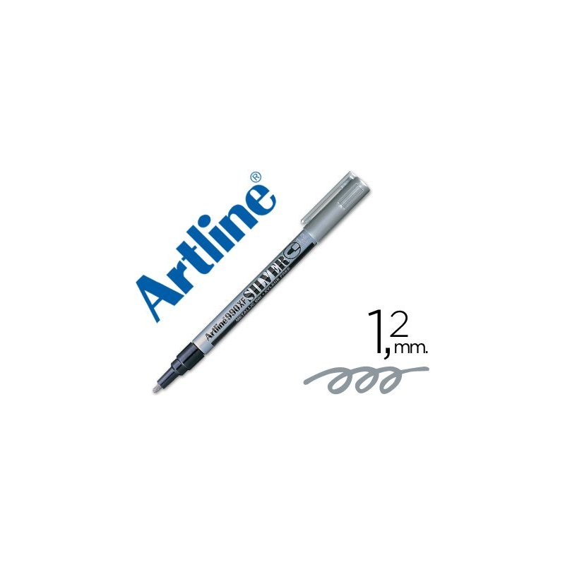 Rotulador artline marcador permanente tinta metalica ek-990 plata -punta redonda 1.2 mm