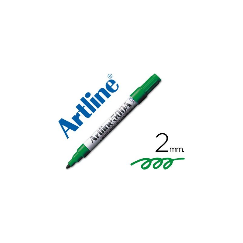 Rotulador artline pizarra ek-500 verde punta redonda 2 mm recargable