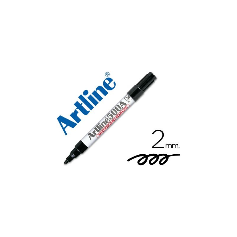 Rotulador artline pizarra ek-500 negro punta redonda 2 mm recargable