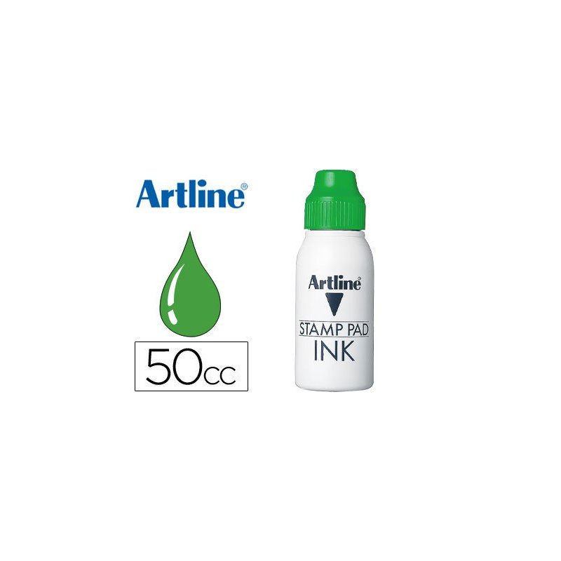 Tinta tampon artline verde -frasco de 50 cc