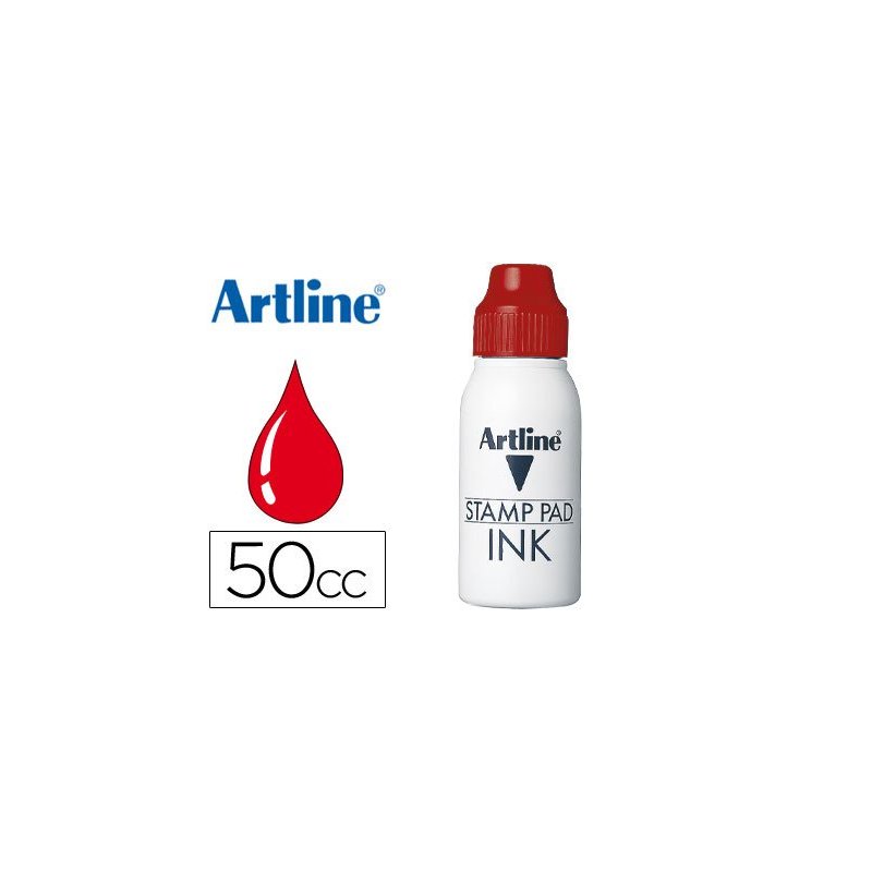 Tinta tampon artline roja -frasco de 50 cc