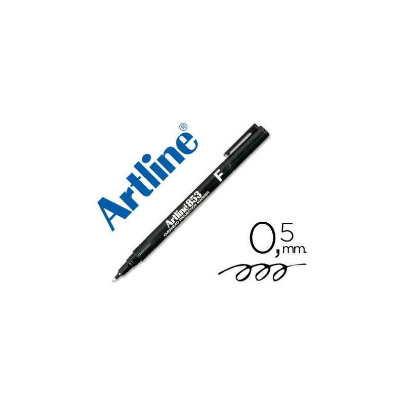 Rotulador artline retroproyeccion punta fibra permanente ek-853 negro -punta redonda 0.5 mm
