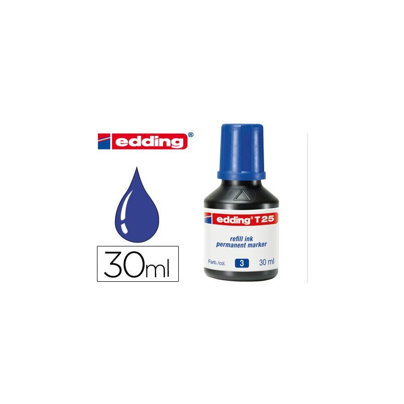 Tinta rotulador edding t-25 azul -frasco de 30 ml