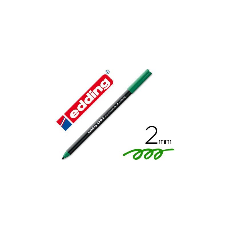 Rotulador edding punta fibra 1300 verde -punta redonda 2 mm