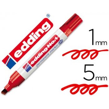 Rotulador edding marcador permanente 1 rojo -punta biselada 5 mm