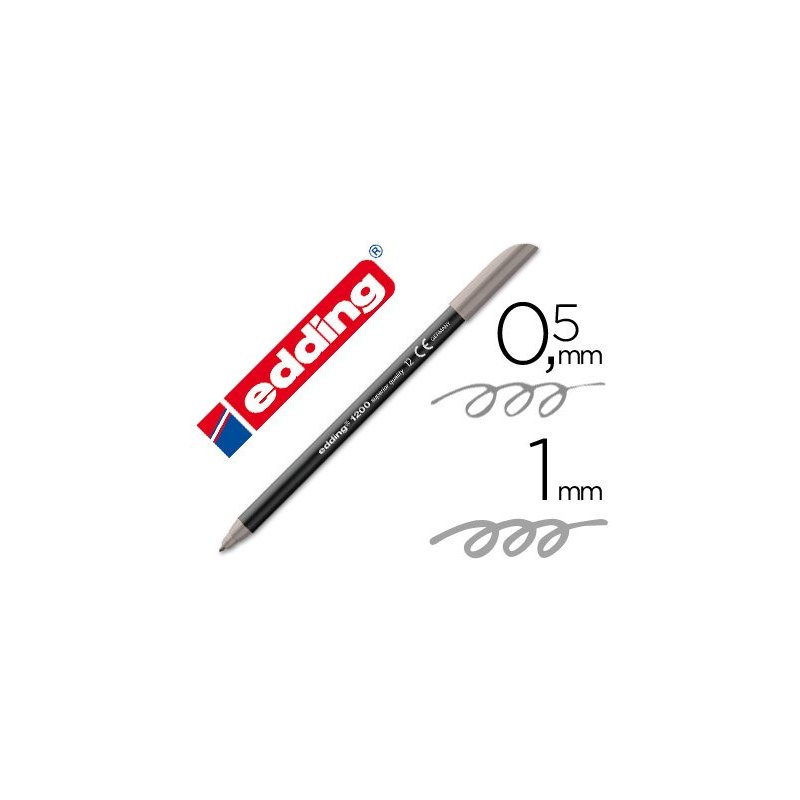 Rotulador edding punta fibra 1200 gris n.12 -punta redonda 0.5 mm