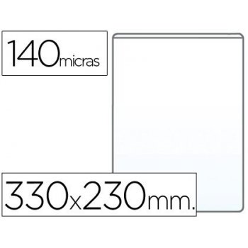 Funda portadocumento q-connect folio 140 micras pvc transparente 230x330mm
